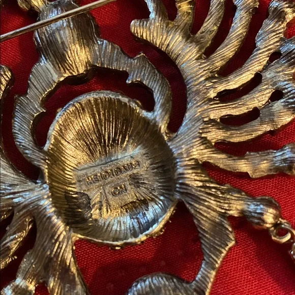 Colorful Beaded Scarab Brooch - Picture 3 of 3